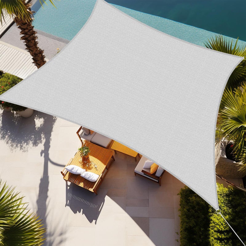 Shade&Beyond Sun Shade Sail 10'x10' Square Canopy Sail Sunshade UV Block for Patio Yard Backyard Light Grey, (We Make Custom Size) - Image 1